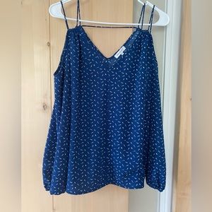 Crescent brand polyester blouse with shoulder cut outs